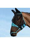 WeatherBeeta ComFiTec Fine Mesh Mask with Ears & Nose, Black/Turquoise, Pony