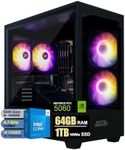 BYTE DEPOT Gamer Xtreme Gaming Desktop PC - Intel Core i5-14400F CPU, 64GB DDR RAM, 1TB PCIe SSD, NVIDIA GeForce RTX 5060 8GB GDDR7, WiFi6 Ready & Windows 11 Pro