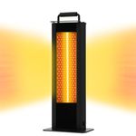 COSTWAY Outdoor Patio Heater, 1200W Freestanding Double-Sided Electric Infrared Heater w/Tip-Over Protection & Slient Heating, IP65 Waterproof Portable Heaters with Handle for Outdoor Patio Porch