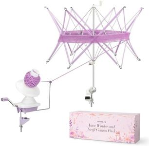 INMAKER Yarn Winder and Swift, Ball Winder and Swift Combo for Crocheting & Knitting, Quick Install Yarn Spinner, Essential Tool for Crafting Enthusiasts
