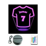 Personalised Football Top Name and Shirt Number LED Neon Light + Remote Control