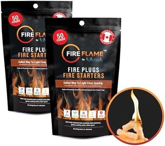 Fireflame Fire Plugs Fire Starter - Quick Instant 100% Waterproof All-Purpose Indoor & Outdoor Firestarter Tinder Tabs, for Emergency Survival, Charcoal Grill - Odorless & Non-Toxic - Total 100 Plugs