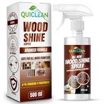Quiclean All New Wood Shine Spray For Furniture 500ml | Natural Ply Cleaner, Shiner & Conditioner | Woods Polish For Furniture, Laminates & Flooring | Cleans, Protects & Shines Wood | PK Of 1