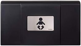 Foundations 200-EH Ultra Horizontal Wall-Mounted Baby Changing Station - High-Density Polyethylene w/Heavy Duty Steel Hinge - Built-In Liner Dispenser and Two Bag Hooks - Black