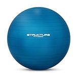 Structure Fitness 65CM Gym Ball Exercise Yoga Swiss Core Fitness - Ideal for core strength training, stretching, toning, resistance Pilates Workout- Hand-pump included. (SILVER)