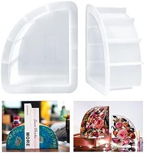 LET'S RESIN Bookends Resin Molds, 1 Pair Geode Book Organize Moulds Silicone Large, Crystal Epoxy Resin Molds for Books, Desktop Organizer, Office Home Decoration, Gift