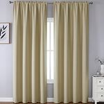 CUCRAF Blackout Curtains 96 inches Long, Room Darkening Window Curtain Panels, Rod Pocket Thermal Insulated Solid Drapes for Bedroom Living Room,52x96 inch, Beige, A Pair