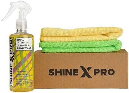 ShineXPro Car Interior Cleaner & Protectant - Safe As Car Seat Cleaner & for All Interior Surfaces Including Leather & Fabric - Infused UV Blockers Protect from Fading (300ML + 2 Microfiber Cloths)