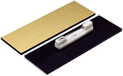 Name Badge Blanks with Pin - 10 Pack Brushed Gold - 1" X 3"