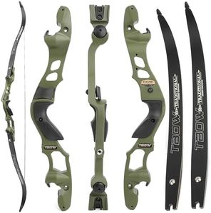 62" ILF Recurve Bow for Adult Youth Hunting Takedown 25-65Lbs Right Hand Gordon Bow Limbs CNC Machining (Olive Green,30Lbs)