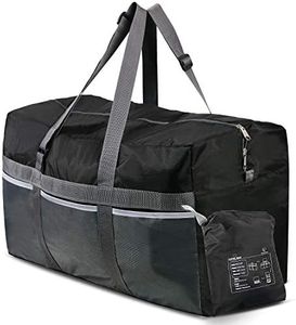 REDCAMP Foldable Travel Bag, 75L Large Sports Bag, Packable Duffle Bag, Lightweight Waterproof Duffel Holdall Bag for Men Women, Black