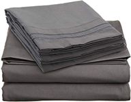 Clara Clark A Premier 1800 Collection 6-Piece Bed Sheet Set with Extra Pillowcases, Queen, Charcoal Stone Gray