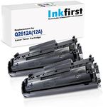 2 Inkfirst Compatible Toner Cartridges Replacement for HP Q2612A 12A Laserjet 1010 1012 1018 1020 1022 1022N 1022NW 3015 3020 3030 3050 3052 3055 M1005 MFP M1319 M1319F