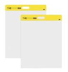 Post-it Super Sticky Self Stick Wall Pad Meeting Chart, White, 58.4 cm x 50.8 cm 20 Sheets, 2 Pads + 8 Command strips - For Brainstorming Anywhere and Keeping all Ideas Visible