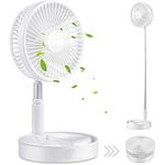 Table Desk Fan - Adjustable Pedestal Fan | Folding & Portable With 7200mah Rechargeable Battery | Telescopic Multifunctional Fan | Super Quiet Fan With 3 Speeds | Adjustable Height From 9cm To 100cm