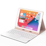 CHESONA for iPad Keyboard 9th Generation, Keyboard for iPad 8th/7th Gen 10.2 inch, Smart Trackpad, Detachable Wireless, Pencil Holder, Flip Stand Keyboard Case for iPad 9/8/7 Gen 10.2", Rose Gold