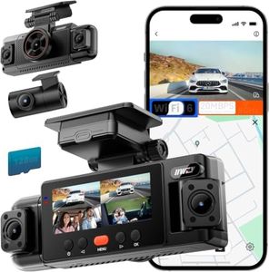IIWEY N6 360° Dash Cam 4 Channel, 5.8GHz WiFi-6 (up to 20MB/s) with App, Free 128GB Card, FHD Front & Rear Inside Dash Cam for Car, 8 IR Lights Night Vision, GPS, 24/7 Parking Mode, G-Sensor