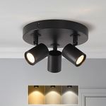 ANWIO Adjustable Round Spotlights Ceiling Lights,3 Black Kitchen Spot Lights for Ceiling,Bar Spotlight Ceiling,Ceiling Spotlights for Kitchen,Bedroom Lights Ceiling,Include Bulbs(EUCS-LG11A-220Y)