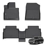 ANBINGO Floor Mats Custom for 2021-2023 Hyundai Santa Fe Hybrid & 2022 2023 Plug-in Hybrid All Weather Waterproof Car Mats丨1st & 2nd Row Set丨TPE Non-Slip Automotive Floor Liners-Black