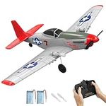 VOLANTEXRC RC Plane RTF for Beginners P51D, Remote Control Plane, 2.4Ghz 2CH RC Airplane RTF Toy Gift for Kids and Adults, RC Aeroplane with Gyro Stabilization System, 2 Batteries