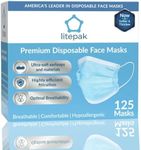 Litepak 125-Pack Disposable Face Ma