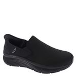 Skechers Mens Dlux Walker Orford Slip in, Black/Black, 10 X-Wide