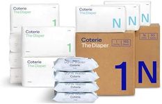 Coterie Baby Wipes + Diapers Kit, Size NB & Size 1 Diapers, 4-Pack Wipes