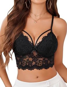 Avidlove Lace Lace Camisole for Women Lace Lingerie Tee Tops (Black1, Medium)