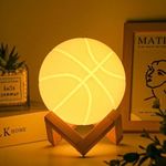 Balkwan Basketball Night Light for Boys 16 Colors Changing Sport Moon Lamp for Kids Dimmable with Remote Control Home Decor Birthday Gifts for Kids Boy (12cm)