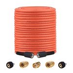 WILTEEXS Pressure Washer Hose 100FT X 1/4’’, Kink Resistant Power Washer Hose Kits with M22-14mm x 3/8" Quick Connect Extension Adapter Replacement for Universal Pressure Washer, 3600PSI