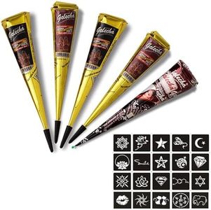 Conos de Pasta de Tatuaje Temporal (5 Piezas), pigmentos para tatuajes, Tinta de Tatuaje Resistente Al Agua para Colorear Rápido para Mujeres y Hombres