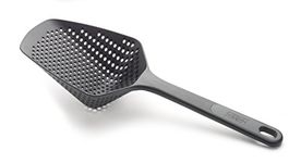 Joseph Joseph Scoop Plus Colander, Spoon Drainer/Strainer, Scoop, Drain and Serve, heat resistant up to 200°C (392°F), Dishwasher safe, Large, Black, 24