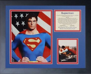 Legends Never Die Superman Framed Photo Collage, 11 by 14-Inch, Black