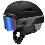 Odoland Ski Helmet with Ski Goggles, Multi-Options Snowboard Helmet and Goggles Set for Men Women and Youth,Black&Grey, Size M