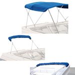 SavvyCraft Bimini TOP Boat Cover Canvas Fabric Blue 4 Bow 96" L 54" H 91"-96" W