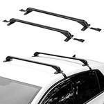 GEARZAAR 2pcs Car Roof Bars 105CM Rack - Lockable & Anti-Theft Design Universal Roof Bars Fits Cars without Raised Roof Rails For Ladders, Camping Gear, and Sports Equipment