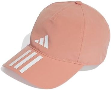 adidas Performance 3-Stripes Aeroready Running Training Baseball Cap, Wonder Clay/White/White, One Size (Men)