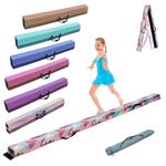 8/9/10FT Folding Balance Beam, FINCOME Gymnastics Beam Equipment PU Leather Cover for Kids Adults, with Non Slip Rubber Base Carry Handle for Practice, Physical Therapy and Professional Home Training