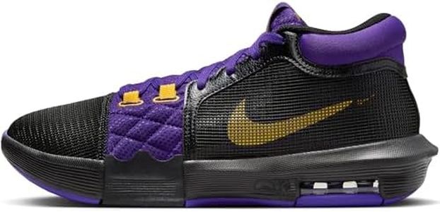 NIKE Lebron Witness 8 Basketball Shoes (FB2239-001, Black/Field Purple/University Gold) Size 10