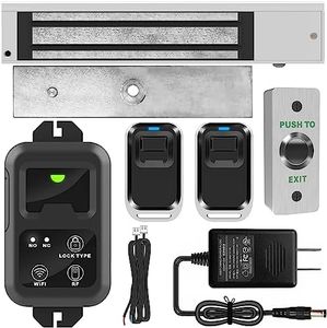 UHPPOTE 2.4GHz WiFi Outswinging Indoor 600lb Electic Magnetic Door Lock System Kit Remote and Smartphone app Control