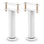 Bed Support Legs Furniture Adjustable Legs, Metal Heavy Duty Bed Center Frame Middle Reinforce Circular Bottom Extendable Slat Replacement Leg for Cabinet Sofa Bed Frame Parts 18CM - 33CM White 2 Pcs