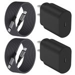 Type C Fast Charger for Samsung, 2 Pack 25W USB C Wall Charger Super Fast Charging Block for Samsung Galaxy S24/S23/S22/Ultra/S21/S20, Note 20/10/9, S10/S9/S8 Plus with 10FT USB C to C Cable Long Cord