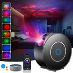 Galaxy Projector, Star Projector Night Light with Timer Function/Voice Control/APP Control, LED Projector Light with 16 Colors RGB Dimming for Baby Kids Adults Bedroom Room Decor Party Gift (Black)