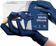 Gloves Disposable Latex Free Navy Nitrile Gloves Small, 50 Count - Powder Free Rubber Gloves - Medical Exam Surgical Gloves - Food Safe Cooking Gloves, 3 Mil Thick