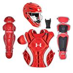 Under Armour PTH Victory Series Catching Kit, Meets NOCSAE, Ages 7-9, Red