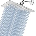 Voolan Rain Shower head, High Pressure Shower Head Made of 304 Stainless Steel, Relaxed Shower Experience Even at Low Water Flow and Pressure (8" Chrome)