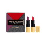 MyGlamm Manish Malhotra Soft Matte Mini Lipstick Set - Sundowner - 1.5g (Set of 2) | Purple & Blood Red Shade Lipsticks Combo | Long Lasting Creamy Matte Finish