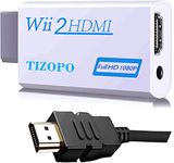 Wii to HDMI Converter, Wii HDMI Adapter 1080P Output Video Audio with 5ft High Speed HDMI Cable&3.5mm Audio Jack, Compatible with Full HD Devic, Supports All Wii Display Modes 720P, NTSC