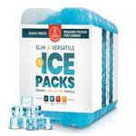 Ice Packs for Lunch Bags - Original Cool Pack | Slim & Long-Lasting Reusable Ice Pack for Lunch Box, Lunch Bag and Cooler | Freezer Packs for Coolers (Set of 8)