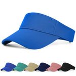 FCHUI Sun Visor Cap - Women Ponytail Baseball Cap for Women and Ladies, Long Peak Thicker Sweatband Adjustable Hat for Golf Cycling Fishing Tennis Running Jogging Visor Hats for Men (Sapphire)